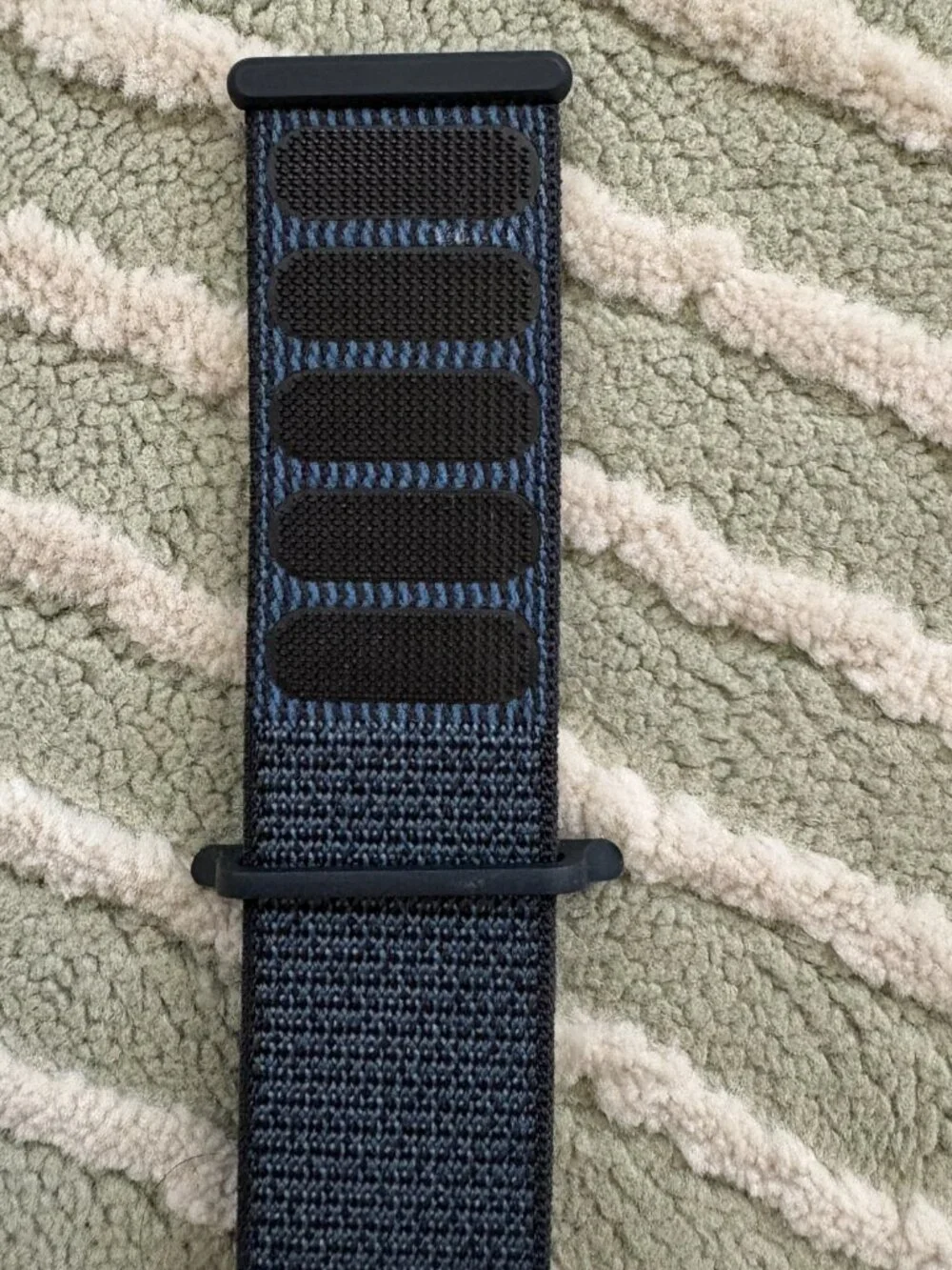 Apple Dark Blue / Black Nylon Sport Loop Apple Watch Band